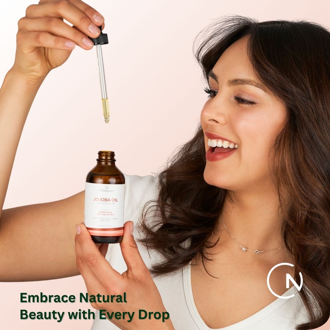 Jojoba Golden Oil - Premium Quality, 100% Pure & Natural for Hair & Nails, Cuticle Oil, Cold Pressed, Deep Moisturizing Skin & Body Oil with Vitamin E, with Dropper & Roller Applicator
