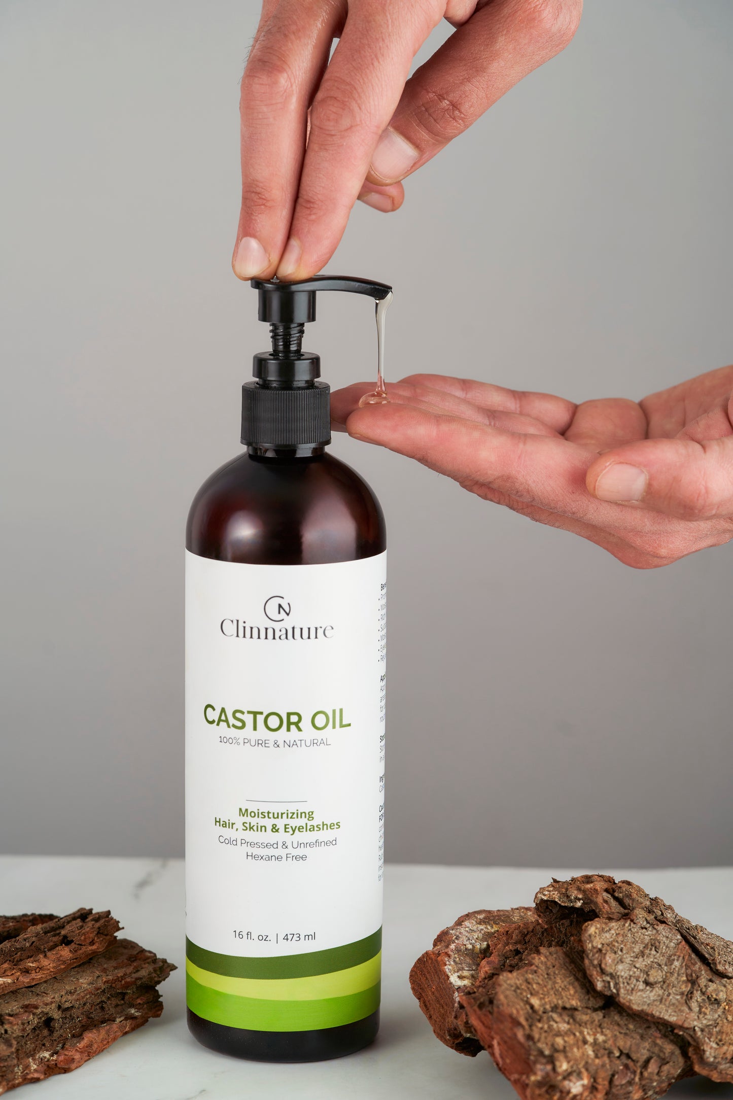 Castor Oil 100% Pure & Natural | Cold Pressed & Hexane-Free | Promotes Hair Growth, Eyebrows & Lashes | Bulk Size for Long-Term Use | 16 fl oz (473 ml) Plastic Bottle with Dispenser.