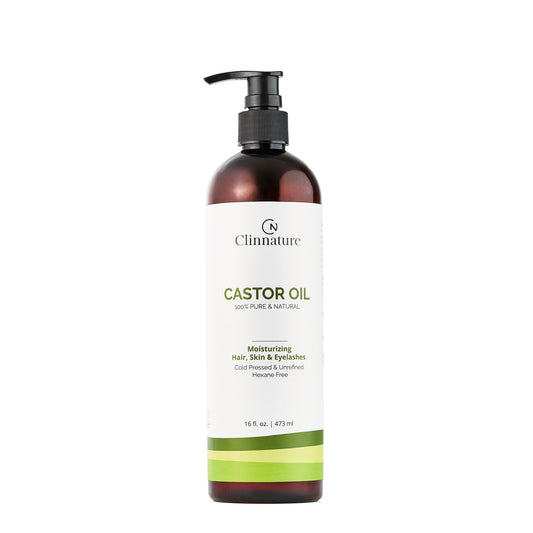 Castor Oil 100% Pure & Natural | Cold Pressed & Hexane-Free | Promotes Hair Growth, Eyebrows & Lashes | Bulk Size for Long-Term Use | 16 fl oz (473 ml) Plastic Bottle with Dispenser.