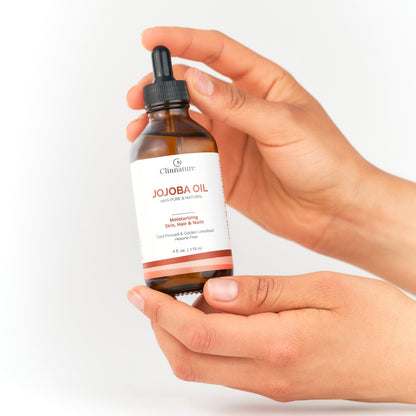 Jojoba Golden Oil 100% Pure & Natural | Cold Pressed, Hexane-Free | Deep Moisturizing for Skin, Hair & Nails | Ideal for Dermaplaning & Anti-Aging Care | Glass Bottle with Dropper – 4 fl oz